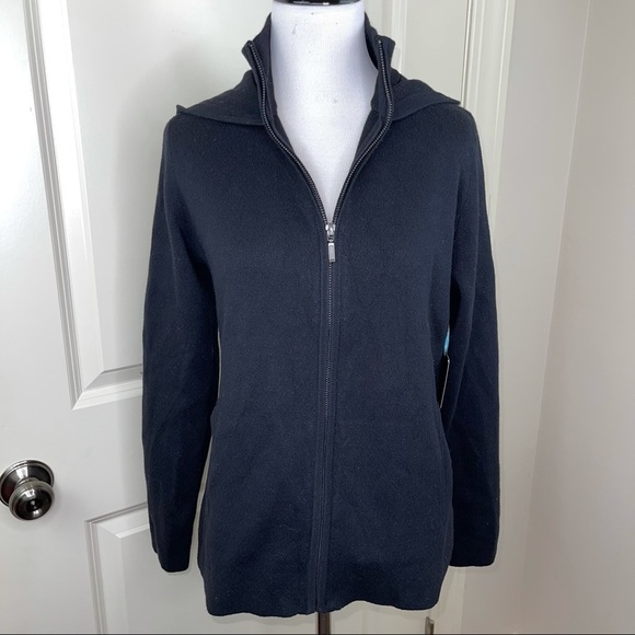 Cynthia Rowley Active Black Ribbed Hooded Jacket S - Picture 15 of 15